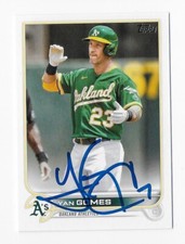 2022 TOPPS #294 YAN GOMES CUBS ATHLETICS AUTOGRAPHED SIGNED BASEBALL CARD