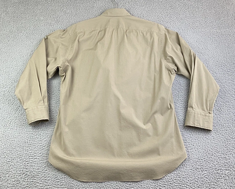 Ascot Chang Taupe Button Down Long Sleeve Shirt Size 15.25in Chest 47in Y2K NWOT - Image 2 of 4