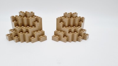 LEGO Felsen Berg Klippe Stein Rock 8x8x6 Ecke 2 STK in Dark Tan Beige 23996