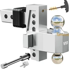 VNN Adjustable Trailer Hitch with 6-Inch Drop – Dual-Ball (1-7/8" & 2"),new prod
