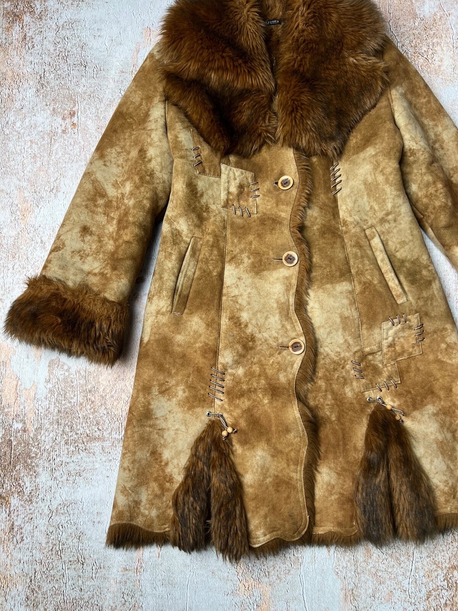 vintage 90s streetwear adorable afgan penny lane fur coat | eBay