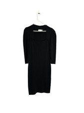 Eliza J Dress Womens Small Petite Black Sweater Long Sleeve Square Neck NEW