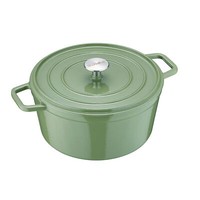 Berndes BräTer Cocotte B.Iron Gusseisen Rund 26 Cm 5 Liter SalbeigrüN Induktion