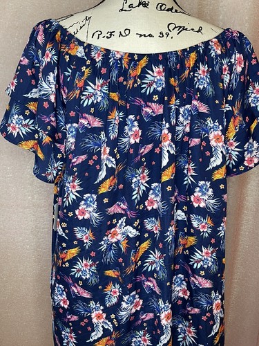 Terra & Sky Women’s Plus New Peplum Ruffle Top Floral 1X 16W-18W Off Shoulder - Picture 3 of 8