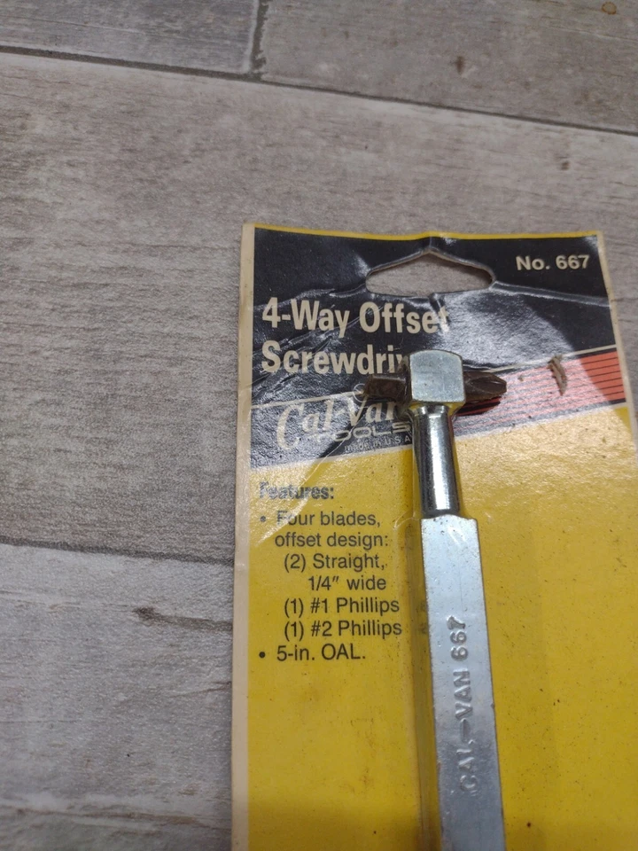 Vtg CAL-VAN 667 Offset Screwdriver New old Stock - Image 2 of 3