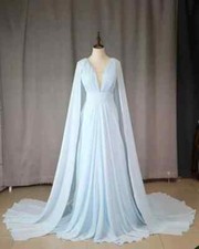 Chiffon Mother Of The Bride Dresses Long Bridesmaid Pleated V Neck Backless