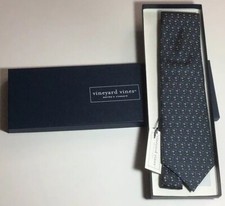 NIB Vineyard Vines Martini  Cigar Silk Tie Navy Blue