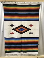 Handwoven Southwestern Style Blanket /Table Cloth / Wall Hanging 5’x7’ Bright