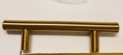 Brushed Gold Colored T Bar Drawer Pulls, Knobs, Cabinet Handles, Package of 10