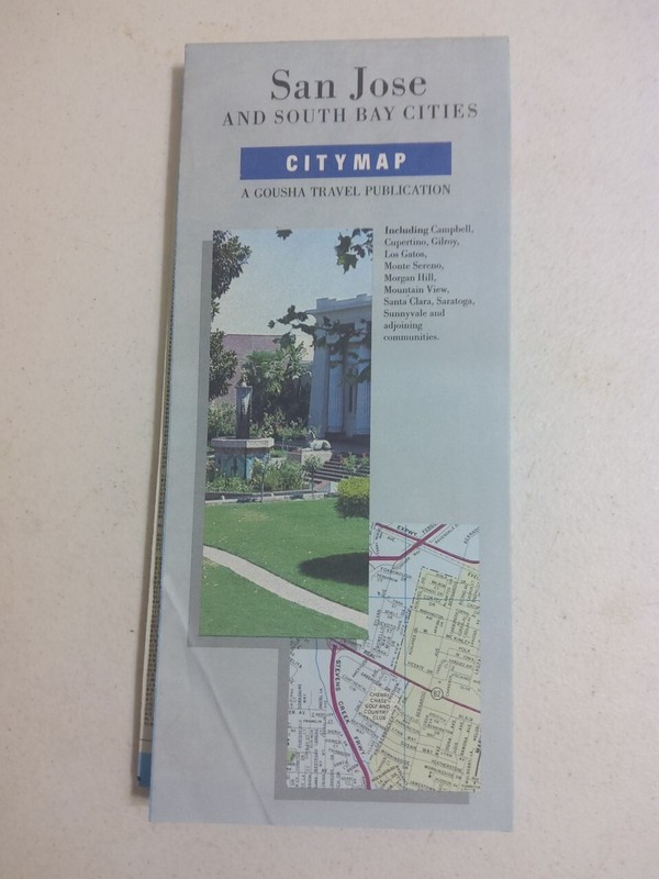 1988 H.M. Gousha San Jose & South Bay Cities City Map Travel Publication