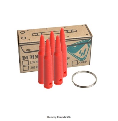 Strike Industries 223 / 5.56 Red Training Dummy Rounds, Snap Caps Polymer 5-Pack