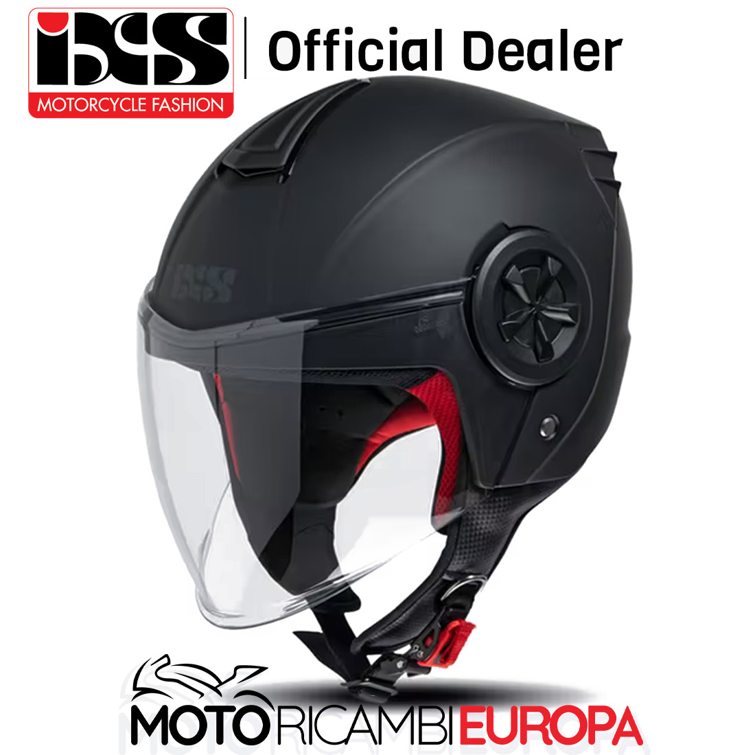 CASCO JET DEMI JET MOTO SCOOTER NERO IXS 851 1.0 CON VISIERA LUNGA OMOLOGATO