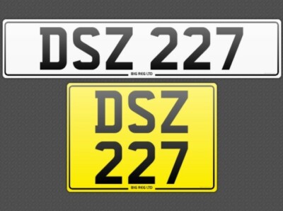 DS INITIALS DSZ 227 SHORT DATELESS 6 DIGIT 3+3 REGISTRATION NUMBER PLATE VW BMW 