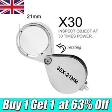 Jewellers x 30 Magnifier Loupe Glass Jewellery Antiques Hallmark Eye Lens UK