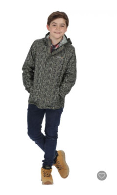 Regatta Kinder Pack it Regenjacke bedruckt Kamo Fauna khaki wasserdicht Mantel Sale