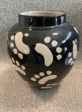 Dog URN  Pottery Ceramic  Without Lid  7 1/2" High  USA