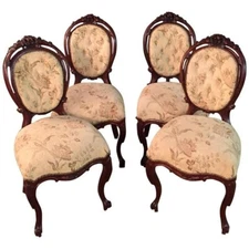 Antique Chairs in Louis XVI or Neo-Rococo Style made of Walnut Wood 19th Century