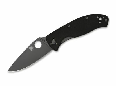 Spyderco Tenacious Black Plain Taschenmesser 8Cr13MoV G10 Clip Schwarz C122GBBKP
