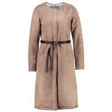 Bellfield Suede Duffle Coat Jackets Brown Tan With Belt Size Small 10uk