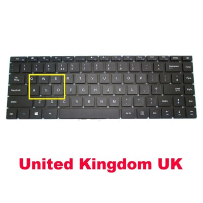 Laptop No Backlit Keyboard For DERE V14S United Kingdom UK Black No Frame New