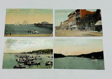 Vintage Victorian Postcards ASBURY PARK Jew Jersey Fishing Yachts Canoe Boating