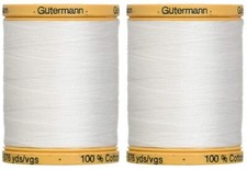 2-Pack - Gutermann Natural Cotton Thread Solids 876 Yards Each - White 800C ...