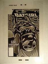 2000 DC COMICS BATGIRL # 37 DAMION SCOTT LG 11 3/4 X 16 1/2 COVER PRODUCTION ART