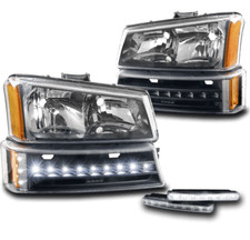 For 03-06 Chevy Silverado Black Replacement Headlightled Bumperdrl Signal Lamp