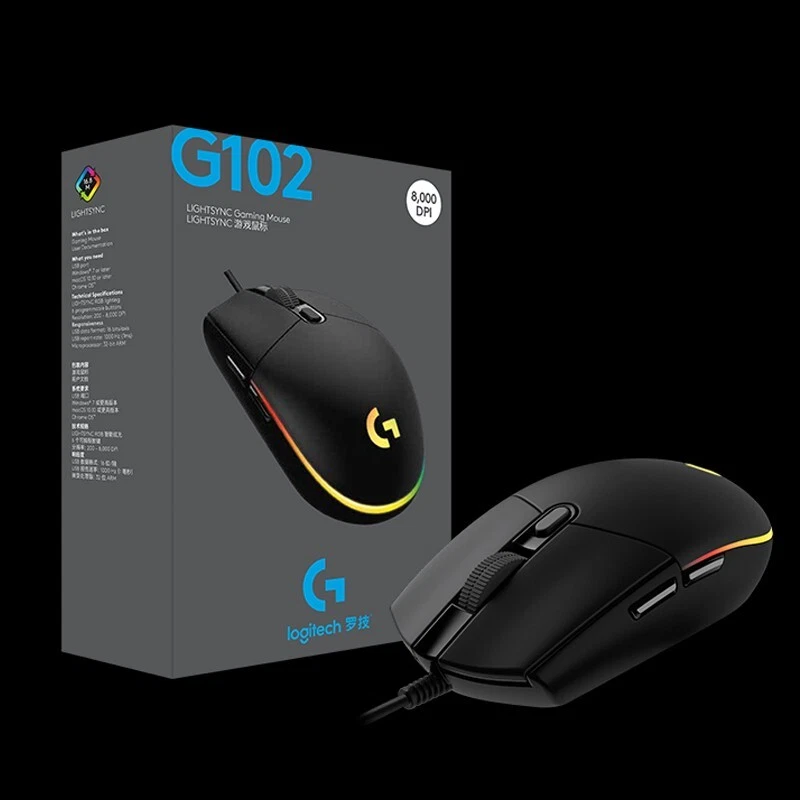 US-Logitech G102 2nd RGB Gaming Mouse 8000 DPI Wired Optical Gamer Mouse - Image 2 of 4