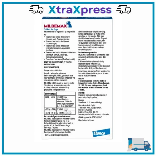 Milbemax Allwormer / Heartworm Tablets For Dogs Over 5kg - Picture 7 of 16