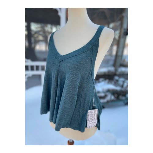 Free People We The Free Crush On You Tank Sea Spirit Sz XS V Neck Flowy NWT - Picture 6 of 10