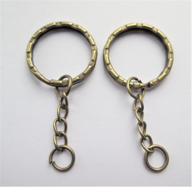 10 X Bronze Tone Round Key Ring & Chain 53mm Jewellery Findings for sale online eBay