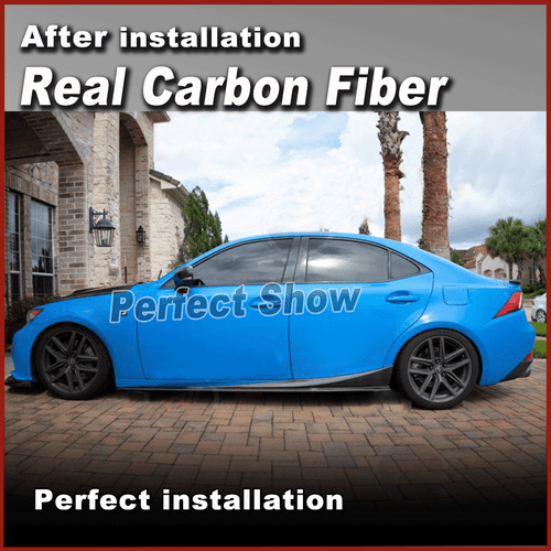For Lexus IS250 IS350 Base/F Sport 2013-20 REAL Carbon Side Skirts Extension Lip - Picture 9 of 13