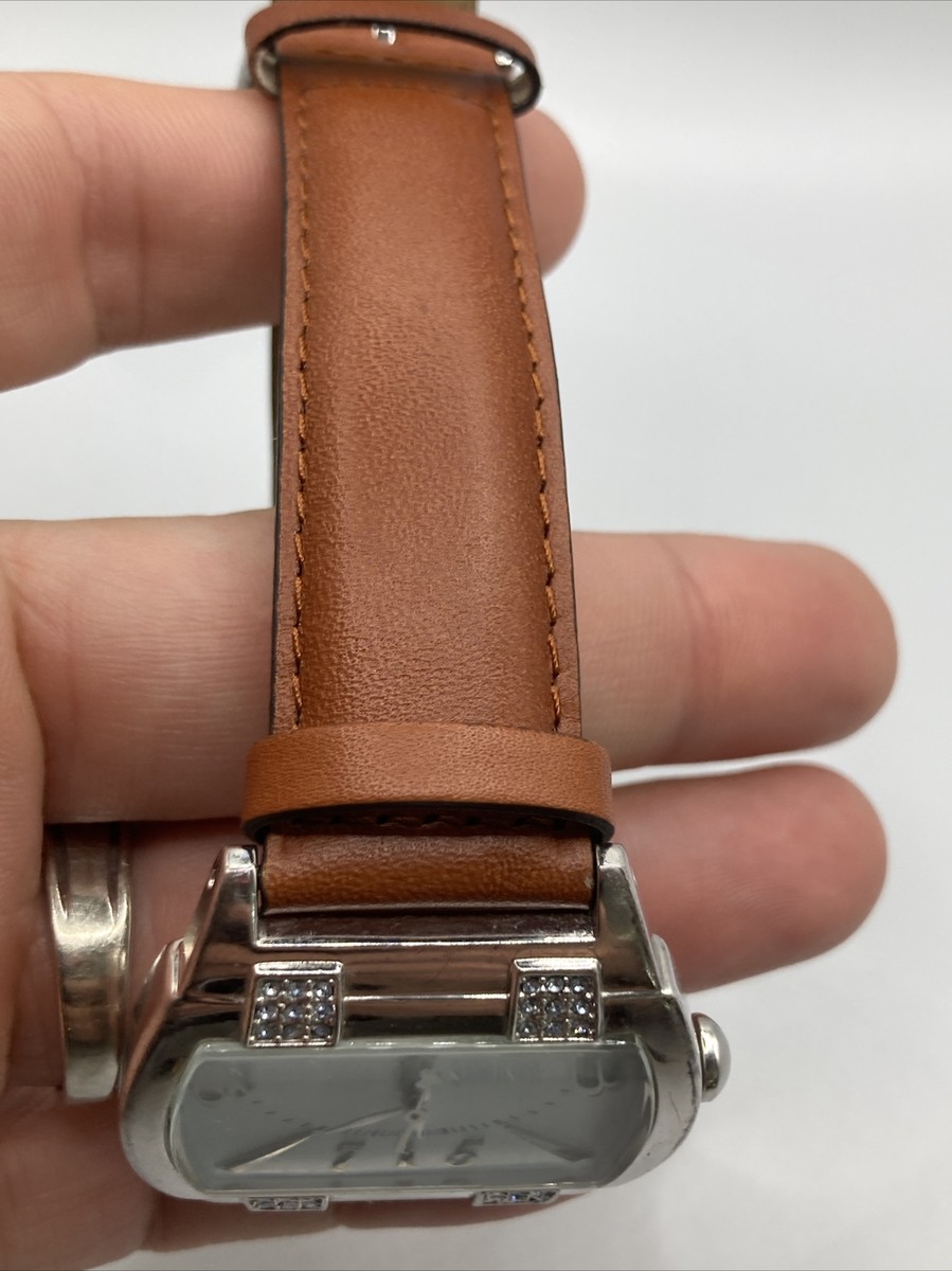 時計 PJ Wood Silver Backle with leather Belt 時計 PJ Wood Silver Backle with leather Belt 時計 PJ Wood Silver