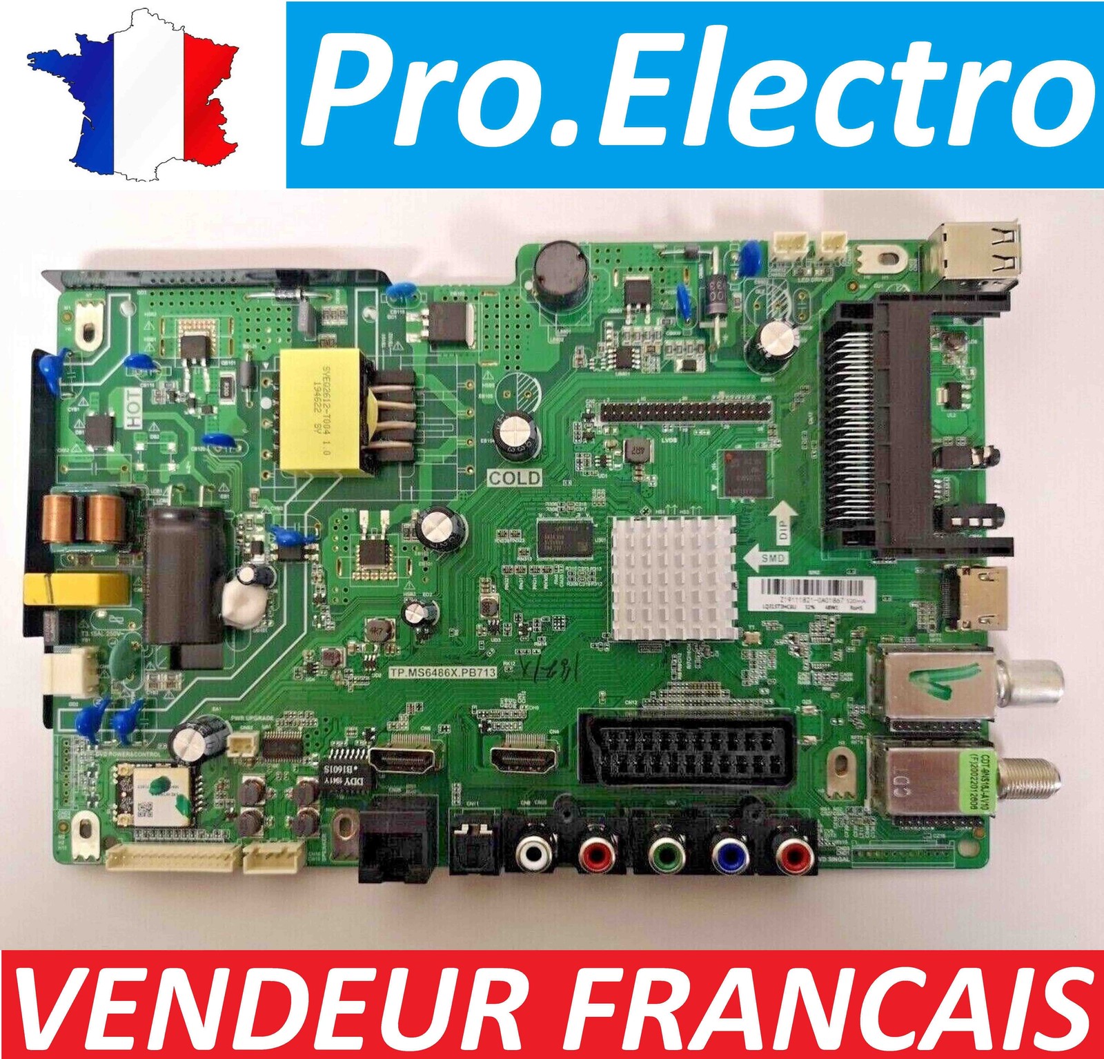 Carte mère de remplacement TP.MS6486X.PB713 TV Sharp en panne