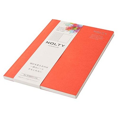Nolty Notebook A5 Asymmetrical 6.0mm Ruled Dot Grid Orange NTBNT1104