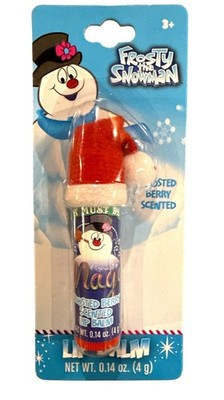 FROSTY THE SNOWMAN  Lip Balm FROSTED BERRY Santa Stocking Cap Tube HOLIDAY Rare!