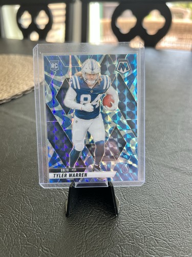 2025 Panini Mosaic - Rookies Tyler Warren #354 Reactive Blue Mosaic Prizm (RC)