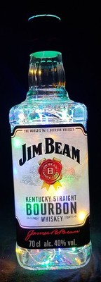 Jim Beam Flaschenlampe mit 80 LEDs Bunt Upcycling Lampe Geschenk Idee