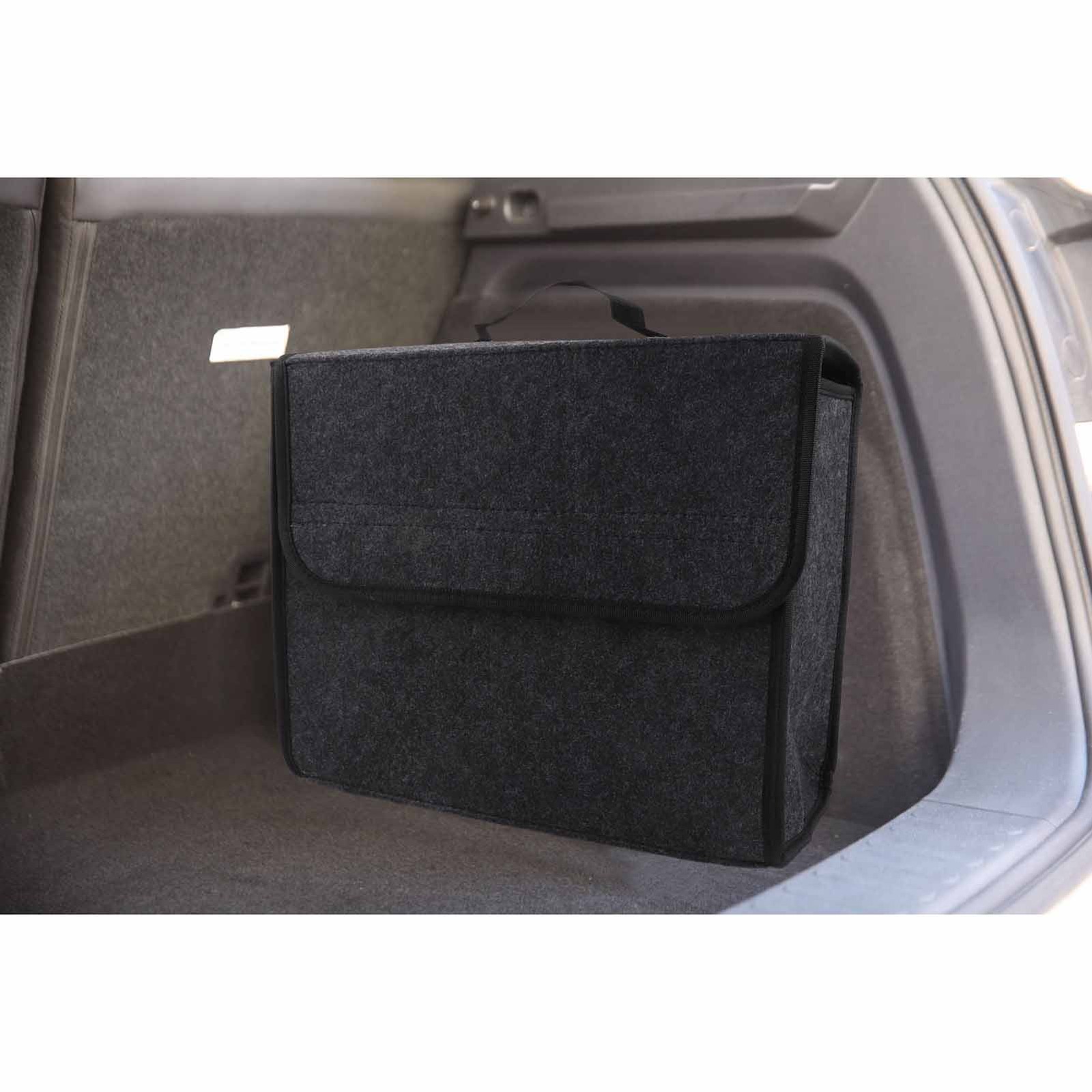 Dark Grey Trunk Storage Organizer Foldable Cargo Storage Container Antislip Bott