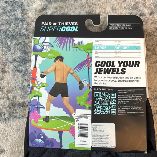 NWT Pair Of Thieves Super Cool Boxer Brief Stay Dry Black Men's Large 2 Pack - Picture 5 of 6