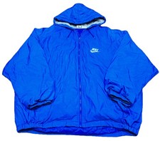 Vintage 90s Nike Lined Swoosh Jacket 2XL Embroidered Full Zip Quilted Mens