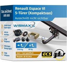 ANHÄNGERKUPPLUNG für Renault Espace VI ab 23 starr GDW +7pol E-Satz ECS