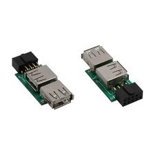 USB 2.0 Adapter  2x USB-A Buchse an Pfostenan...