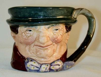 Small Royal Doulton Toby Mug ''Tony Weller'' English Cockney Man Hat & Bowtie