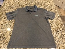 NWOT Columbia PFG Performance Polo Shirt Heather Gray Mens Size L 