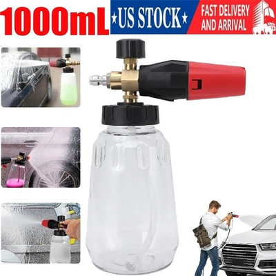 #ad 1 4quot; Snow Foam Washer Gun Car Wash Soap Lance Cannon Spray Pressure Jet Bottle $17.97