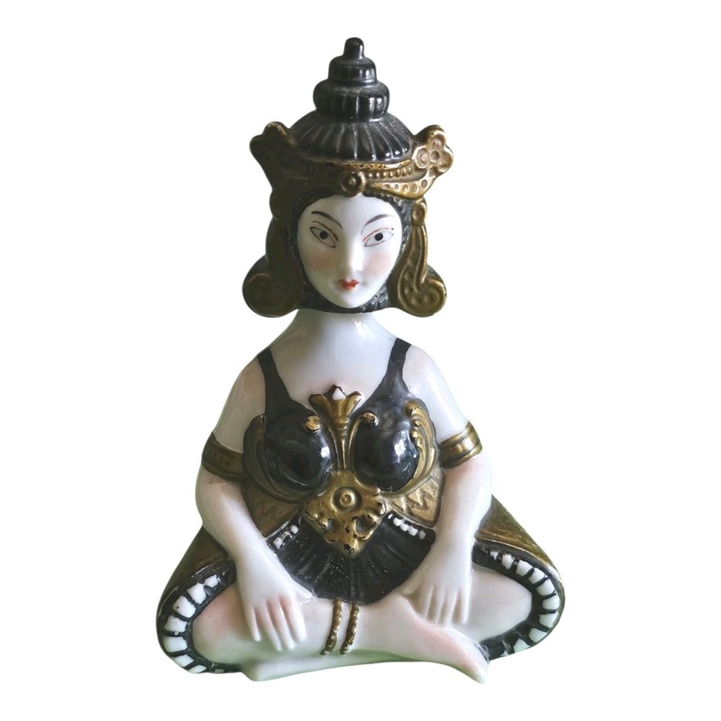 Vintage Antique?? Oriental Porcelain Moving Head Figurine 4 1/4"