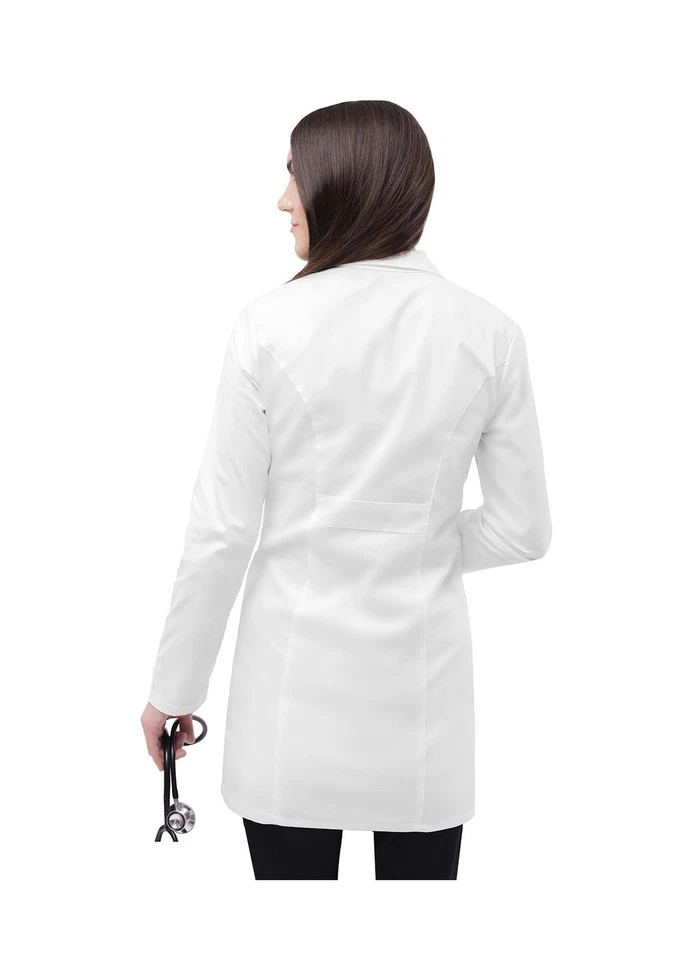 Casaco de laboratório feminino elástico universal Adar - 36" cintura abaulada cintura grande branco - Imagem 2 de 4