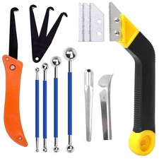 Grout Removal Tool System, Grout Hand Saw with 3 Pieces Backup Blades, Caulking